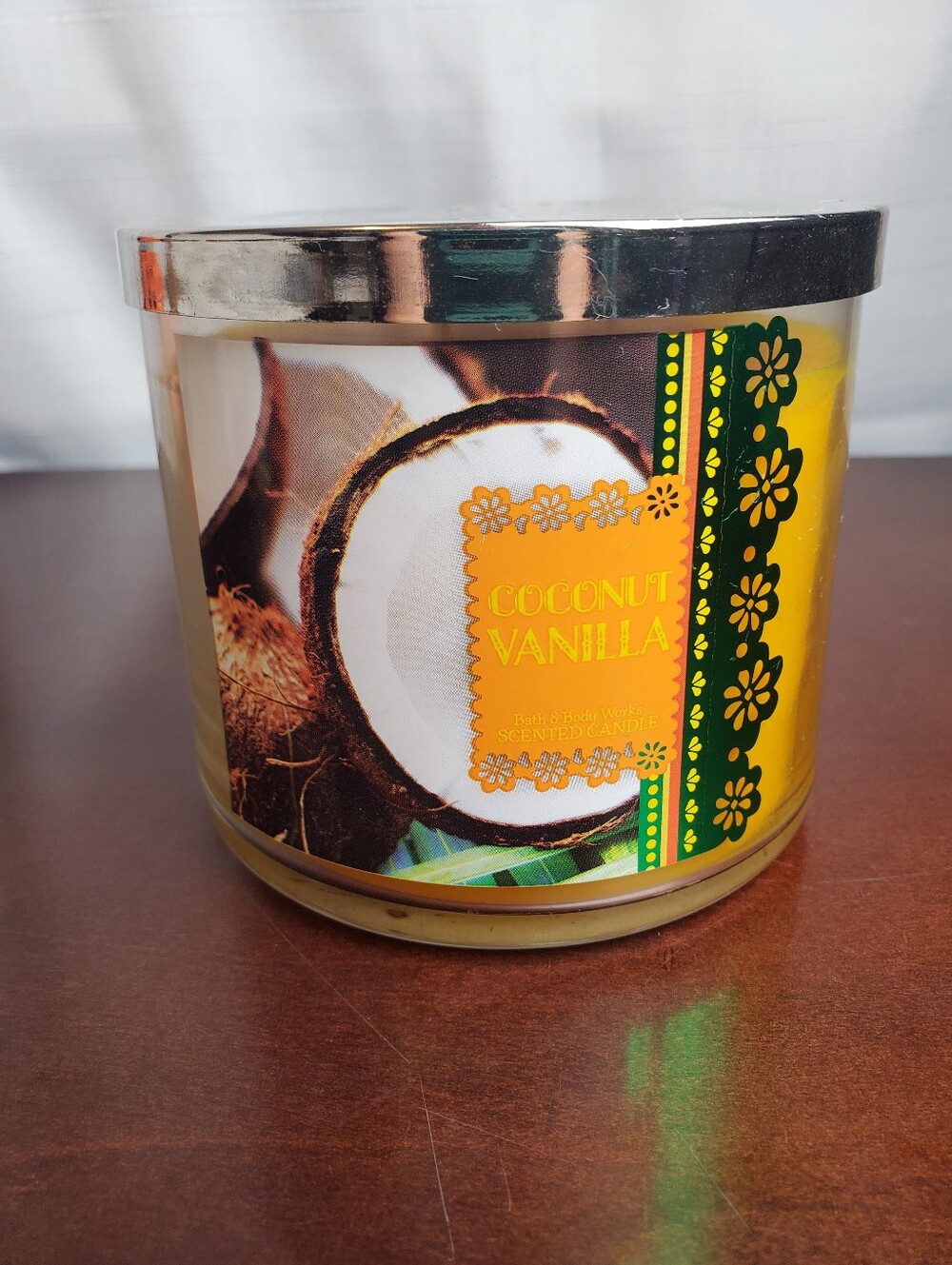 NOS Bath and Body Works Coconut Vanilla 3 Wick Candle Discontinued RARE USA